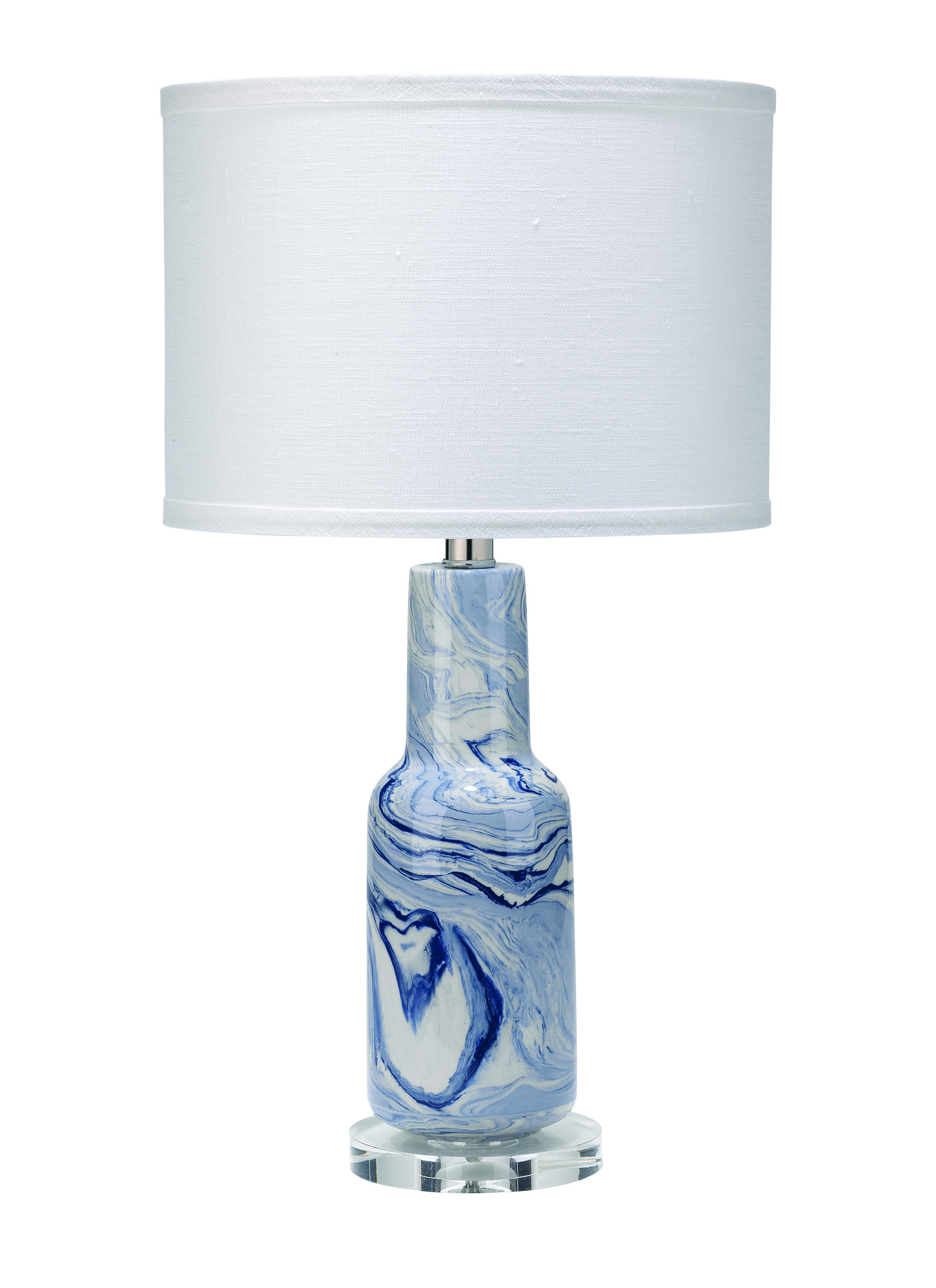 Nebula table lamp in blue and white ceramic from Jamie Young