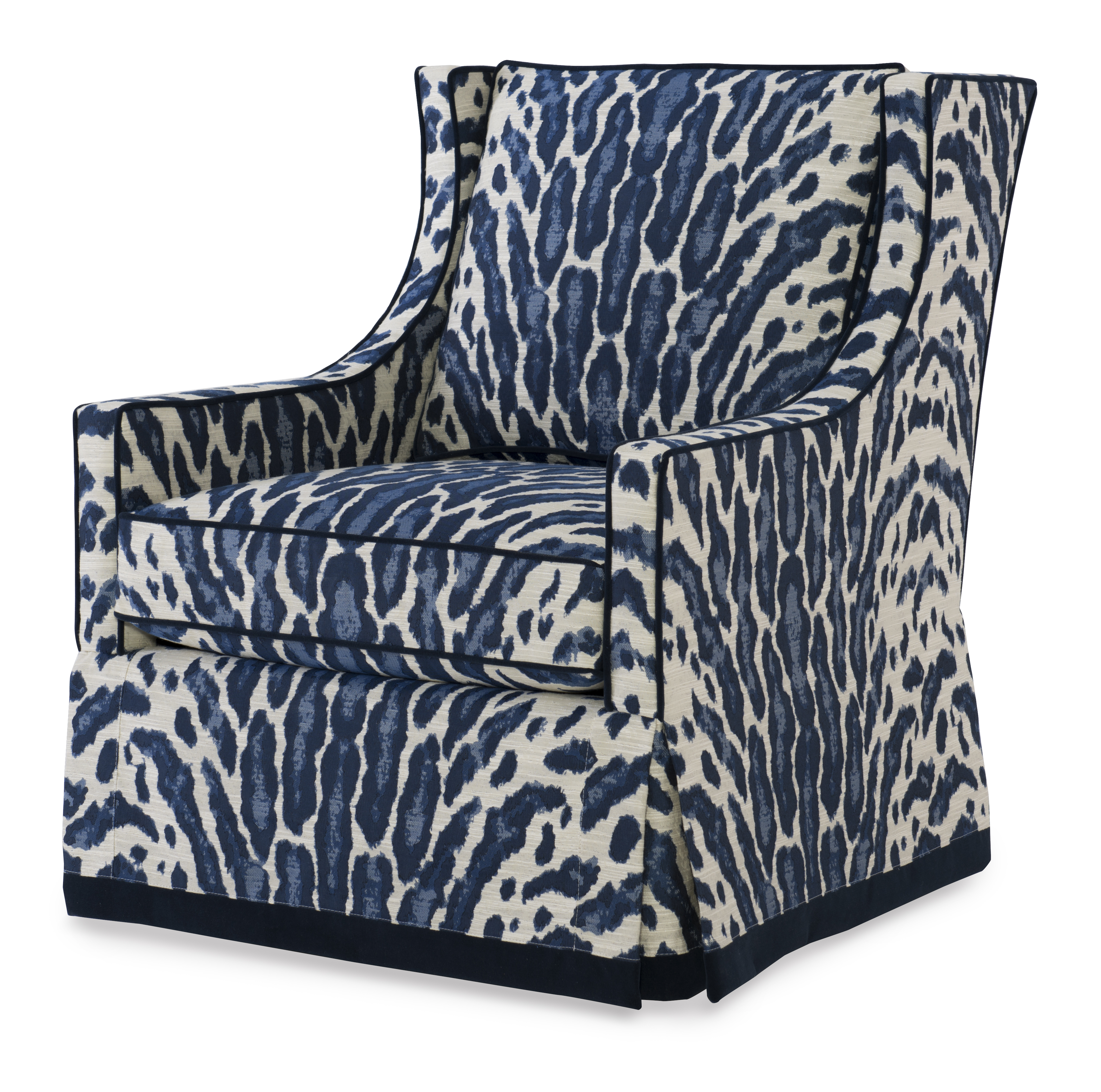 Devon chair with a modern leopard print from Wesley Hall 