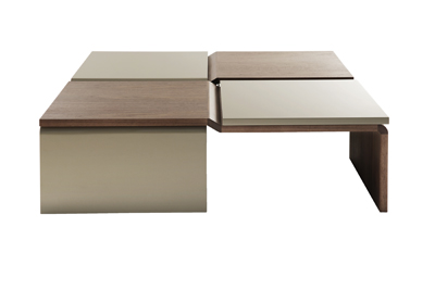 Elco Square Coffee Table in beige and brown