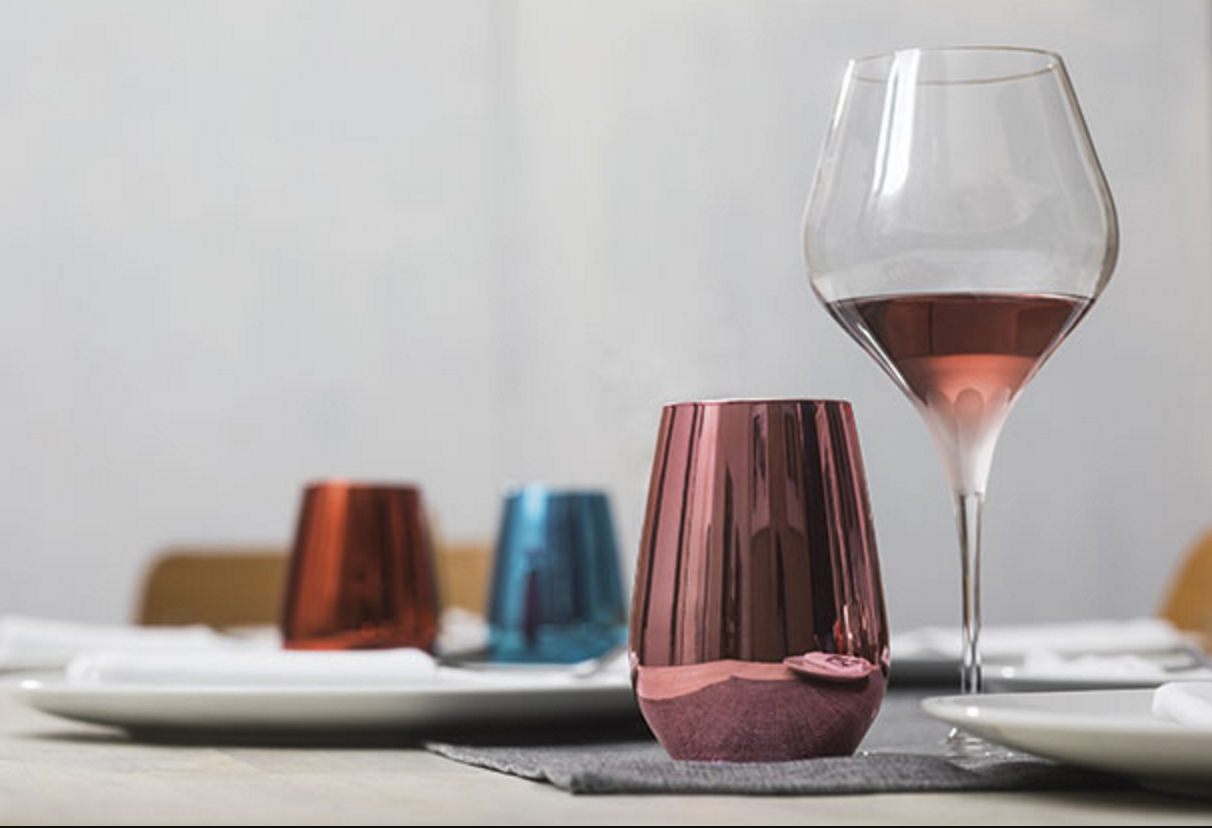 metallized wine glass