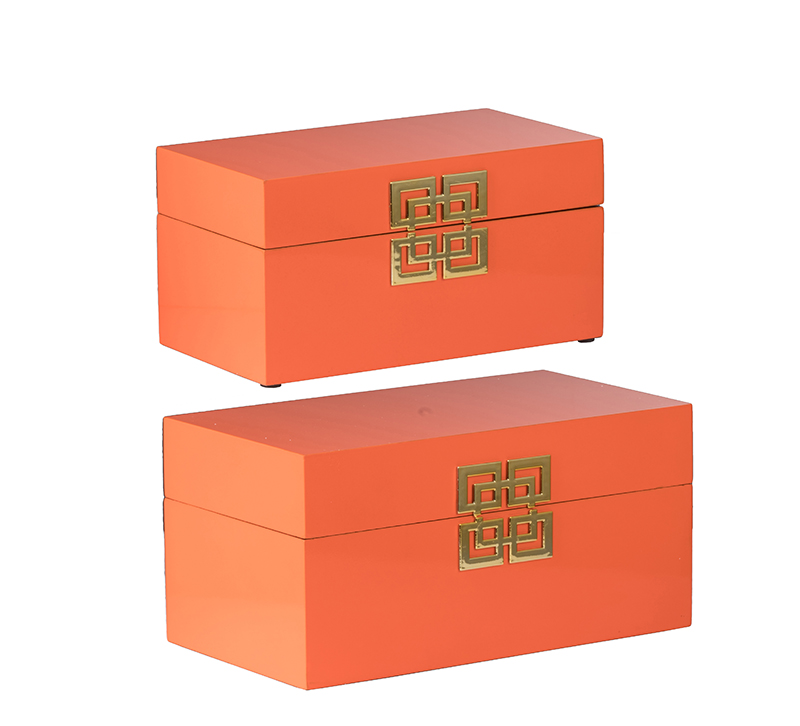 abc home orange decorative boxes