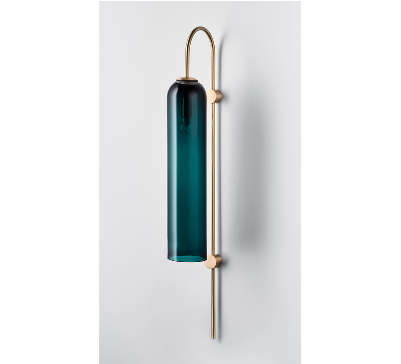 Float wall sconce in jewel tone from Articolo Lighting