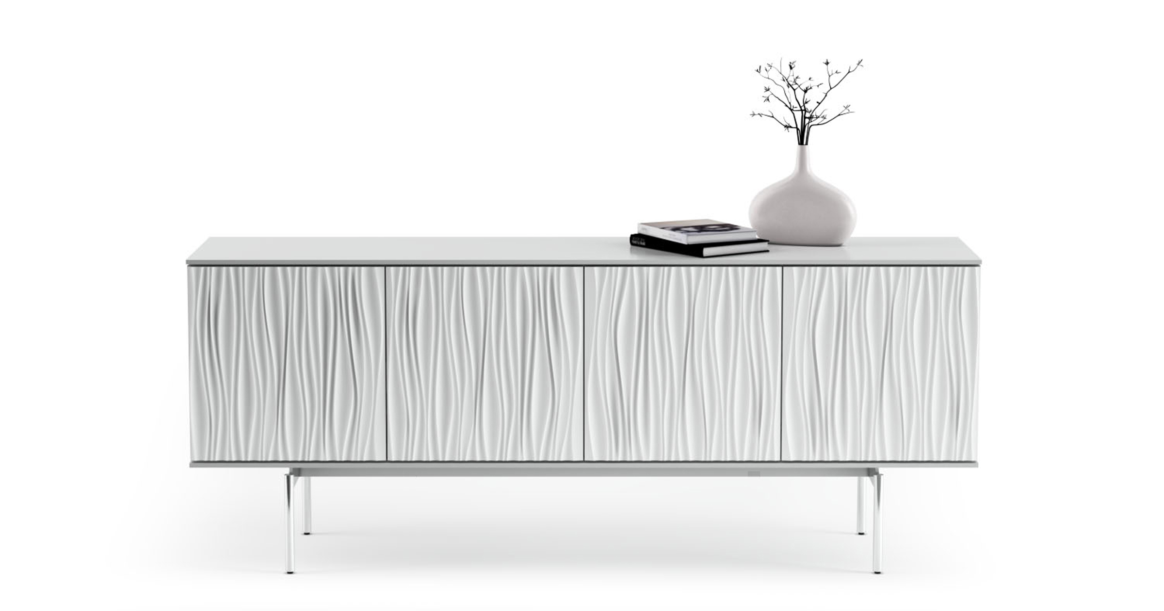 Tanami four-paneled Credenza in a Satin White finish from BDI