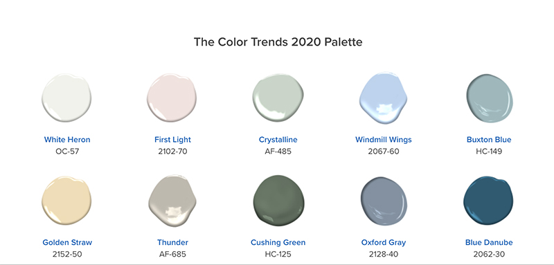 Benjamin Moore Color Palette 2020