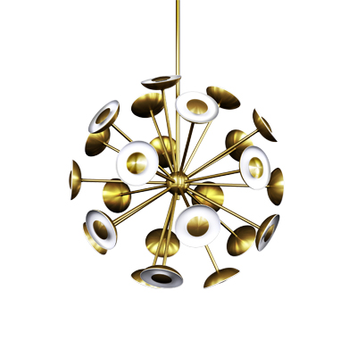 Dot chandelier with a sputnik-like design from Blackjack Lighting