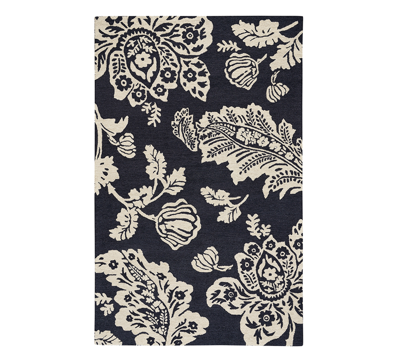 Everand Damask area rug in Noir from Capel Rugs