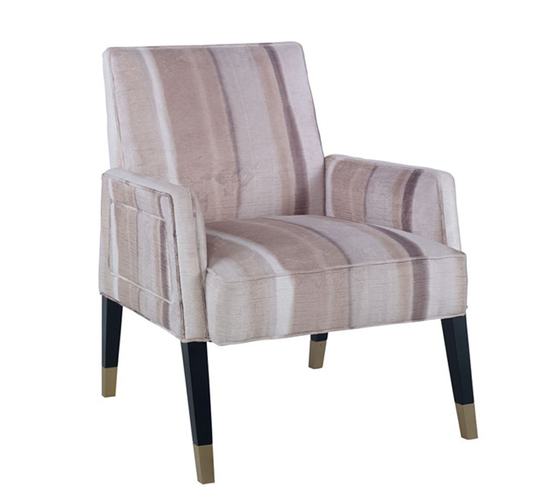 Count accent chair with stripped fabric from Chaddock Home