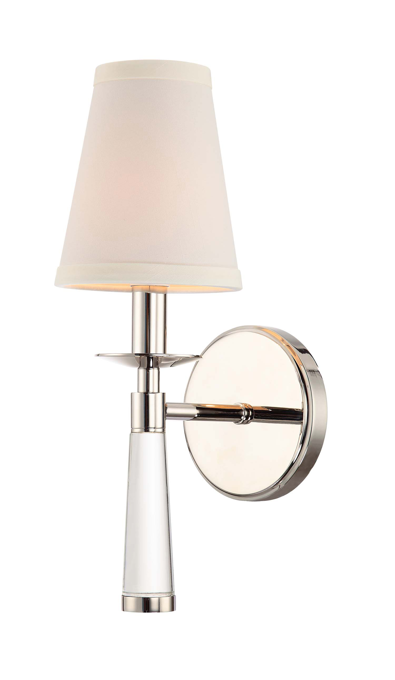 Baxter sconce in silver finish with shade from Crystorama