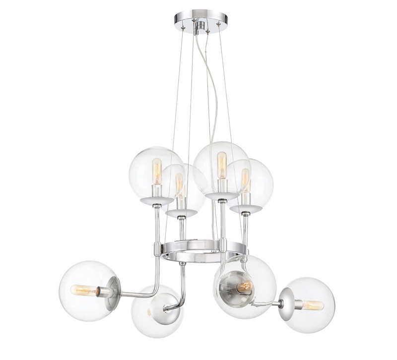 Welton eight-light chandelier in POlished Chrome from Designers Fountain