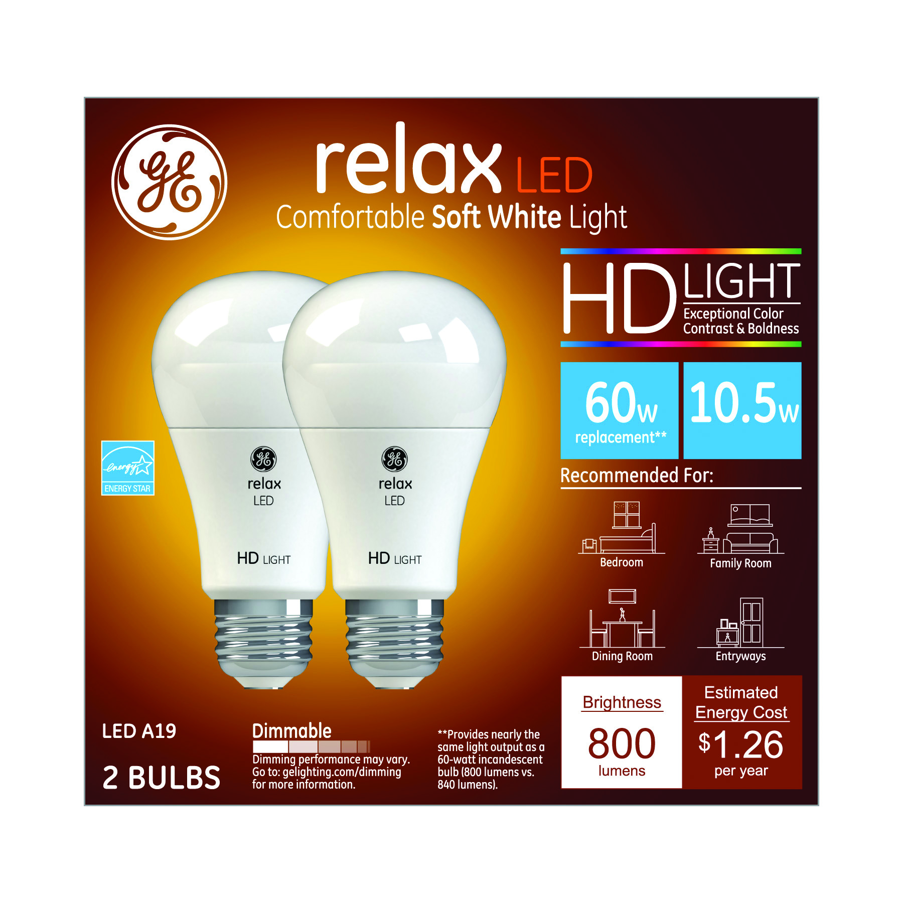 GE Lighting Relax HD bulbs