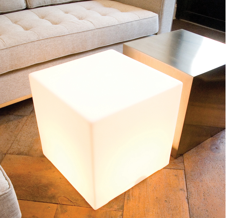 Lightbox cube in living room from Gus Modern