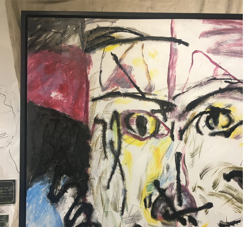 abstract face on canvas from Howard Elliott