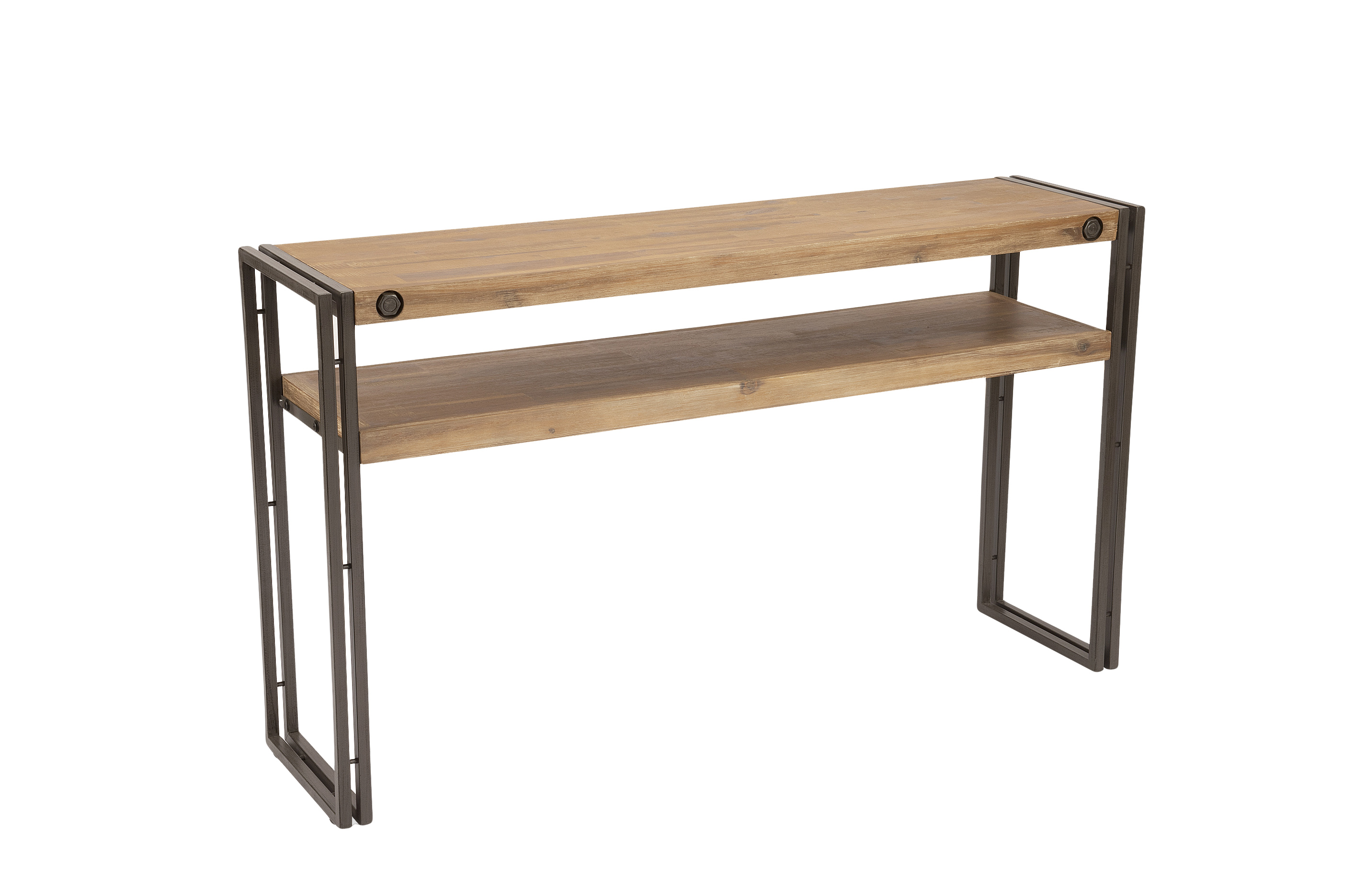 Brooklyn console table with steel accents and two shelves from Moe's Home Collection