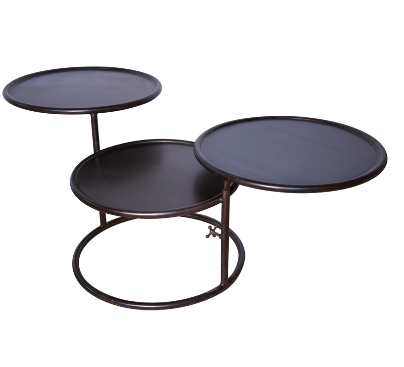 Black Baxter table with three stretching tables from Noir