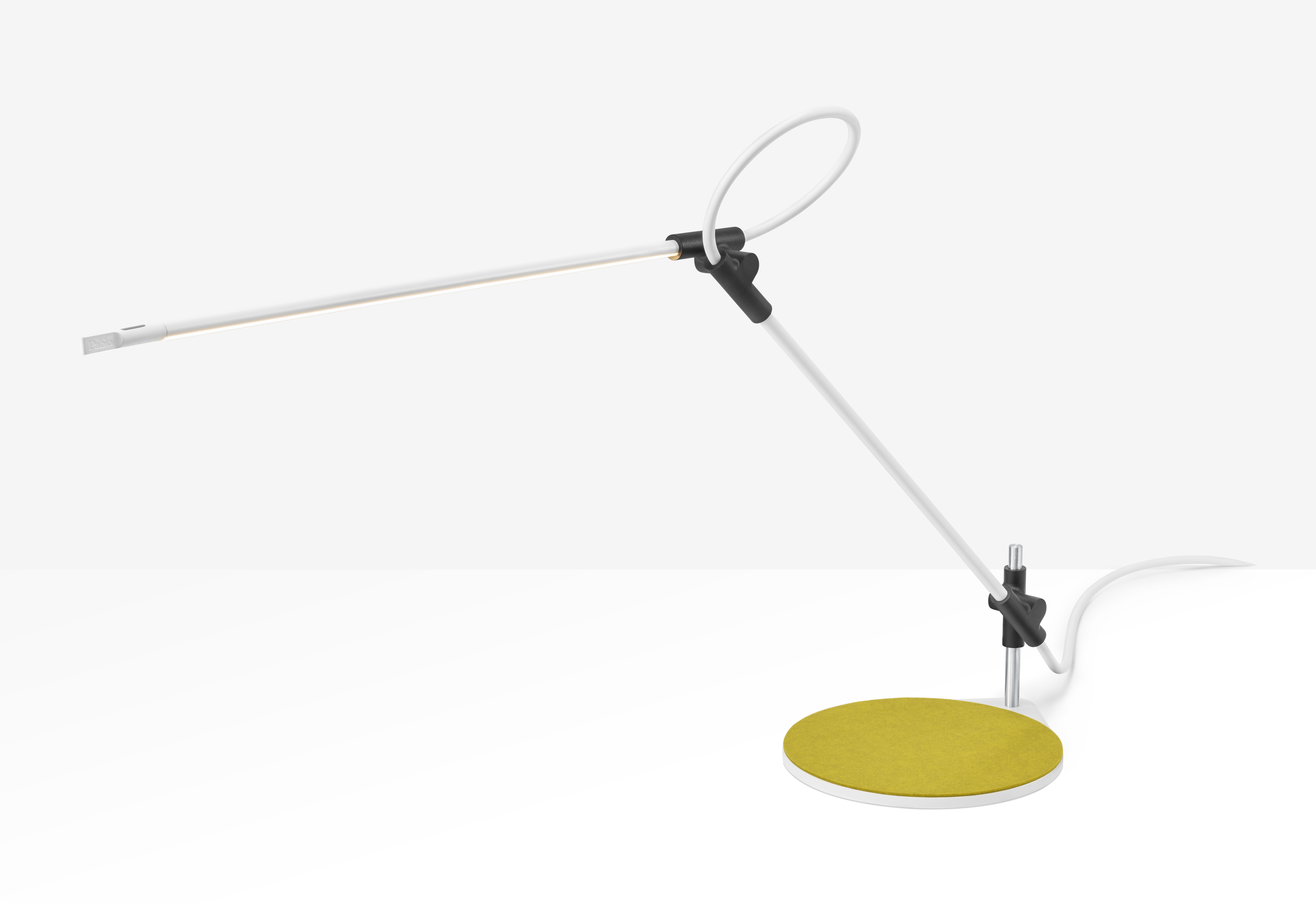 desk lamp with three-axis range of motion
