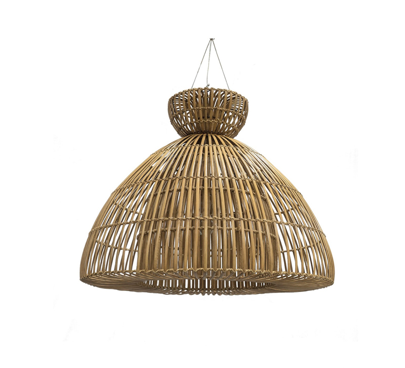 Bahamas pendant with a hand-bent rattan shade from Palecek