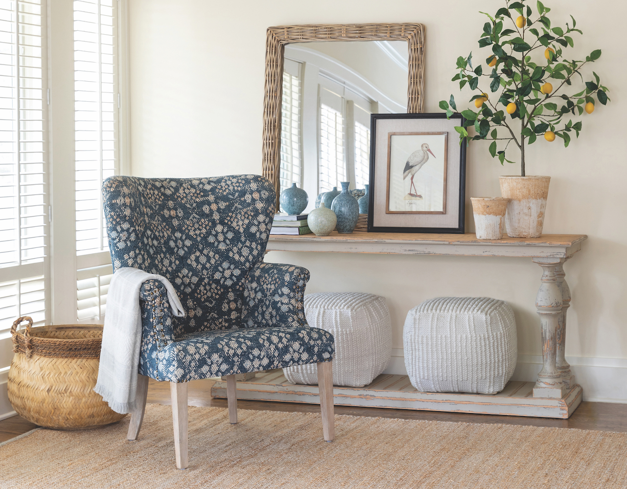 The Estella upholstered arm chair from Park Hill.