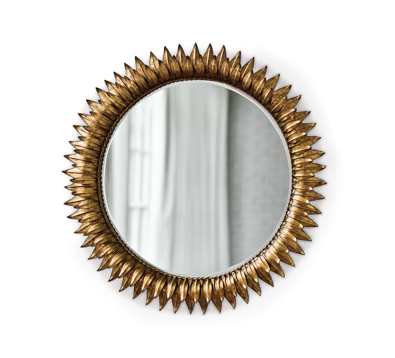 Sunflower rounded mirror with petals all around it from Regina Andrew Design