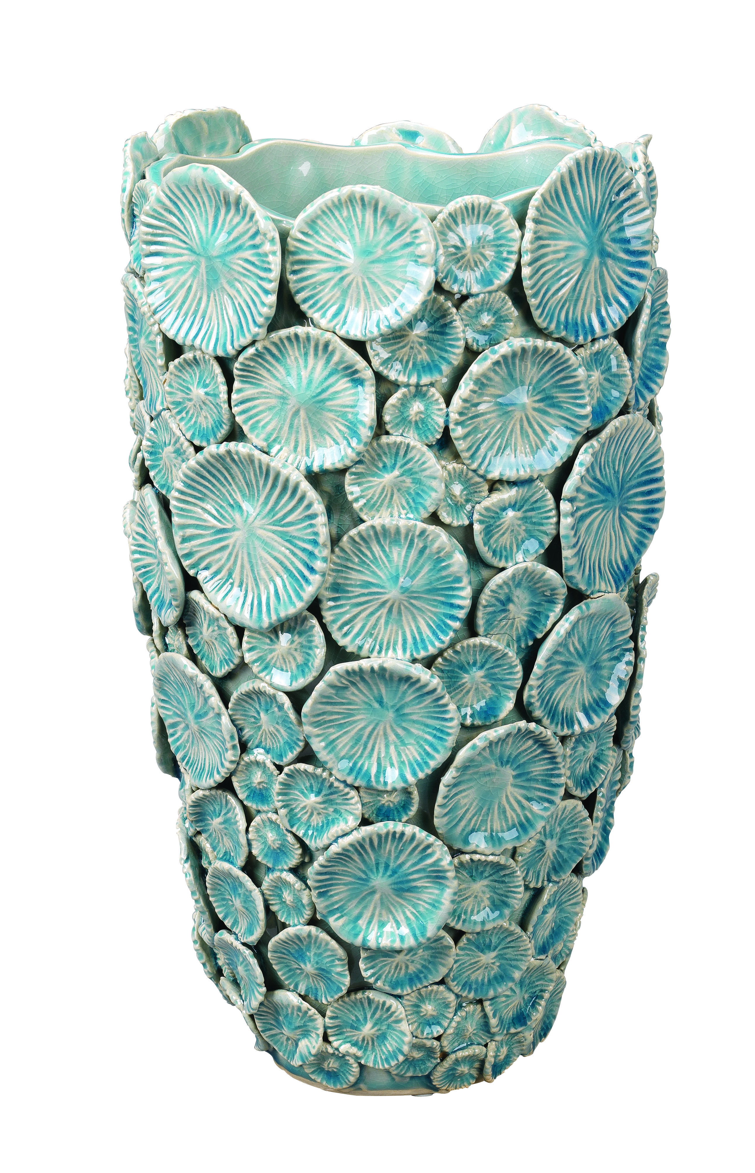 Mermaid blue ceramic vase from Jamie Young