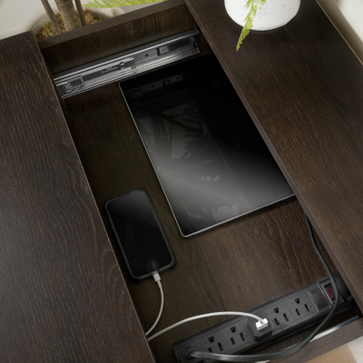 The Flexible series nightstand from South Shore has a slide-out tray and changing station