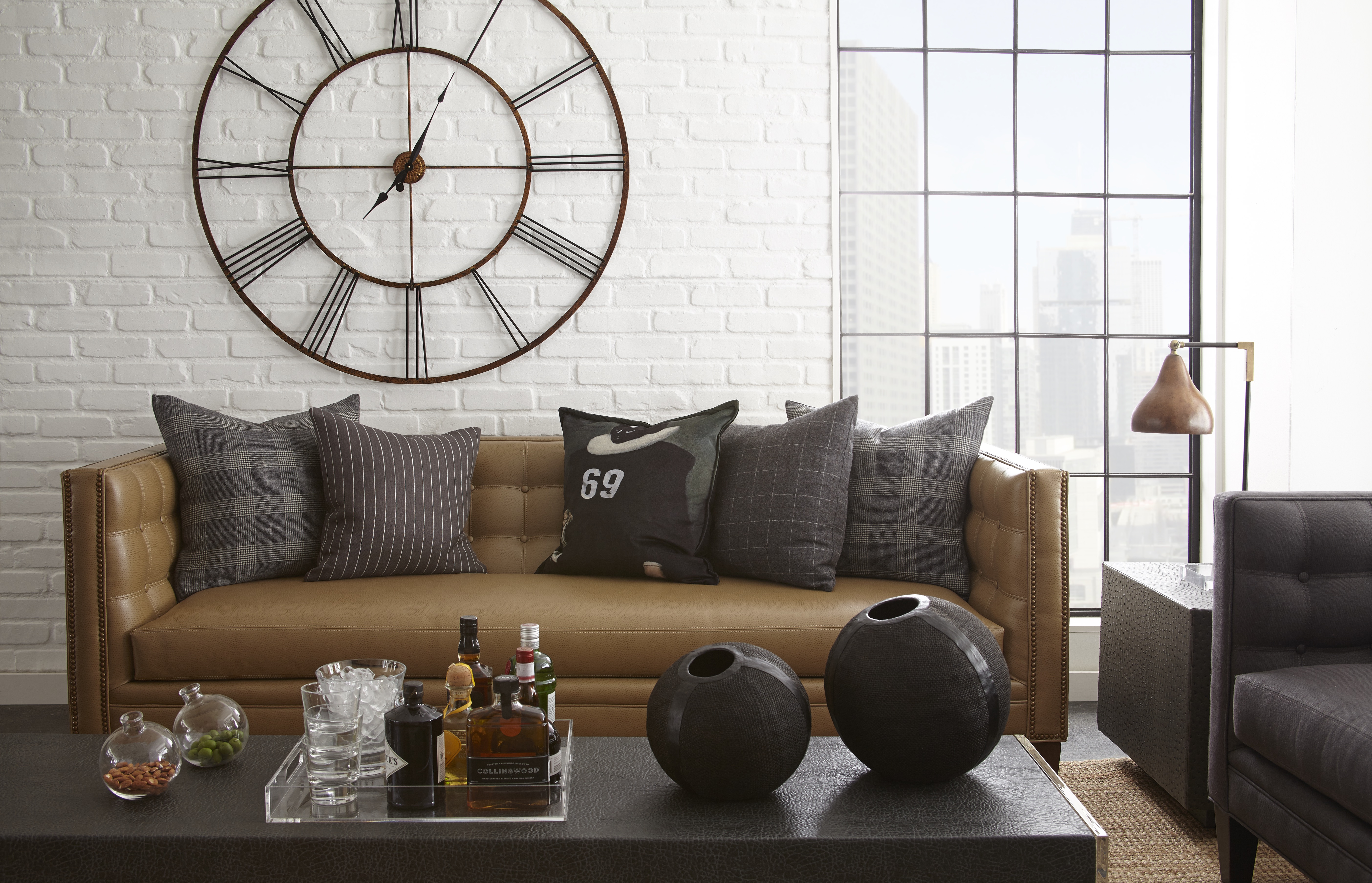 Madison sofa in brown, part of Square Feather's Brooklyn Collection