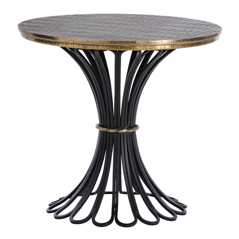 Draco side table with an Antique Brass overlay from Arteriors