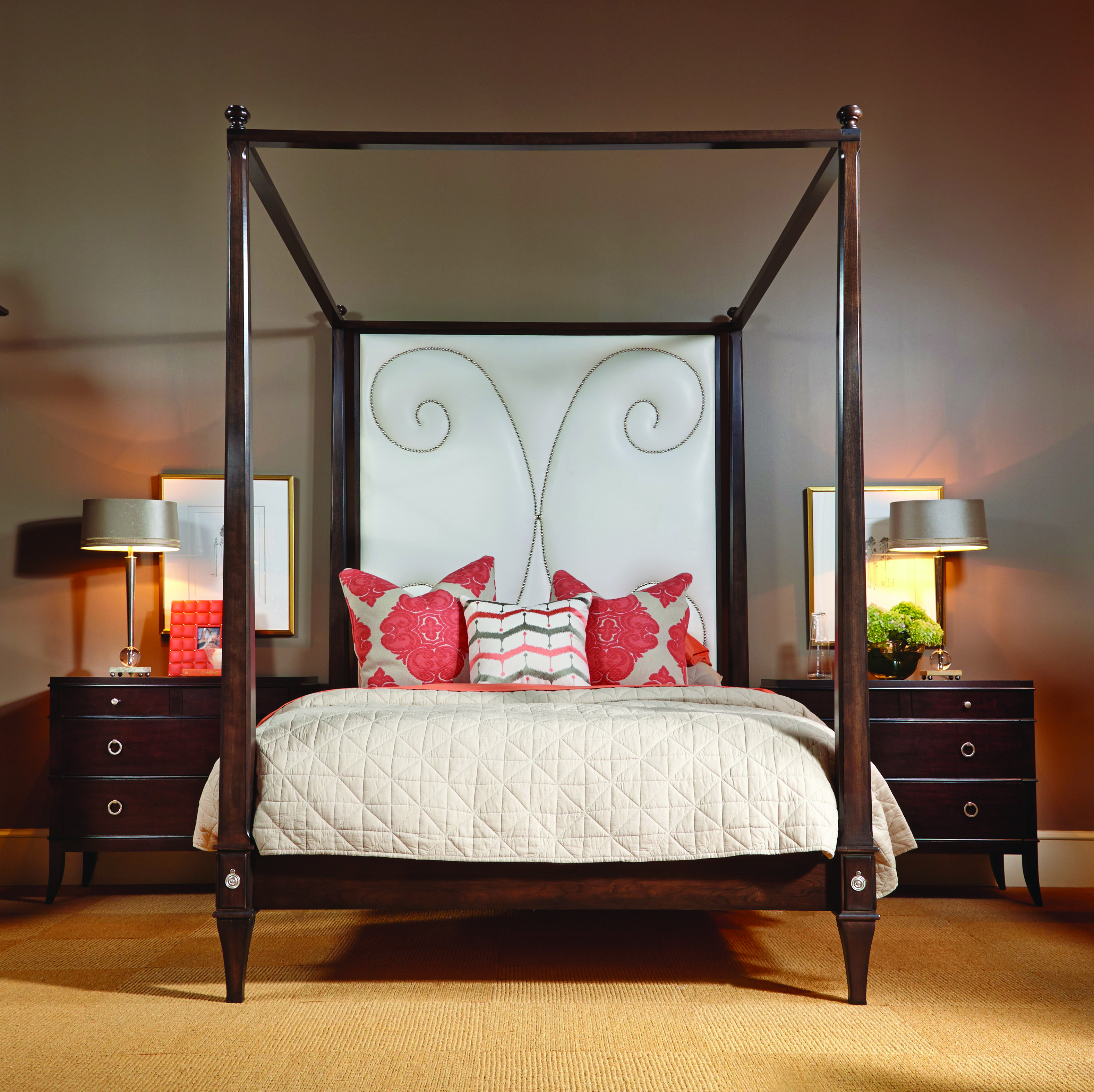 Upholstered Canopy Bed Harden Furniture