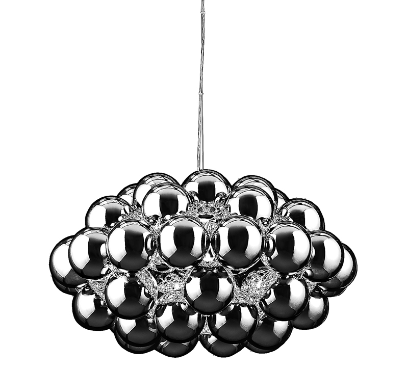 Anjou pendant with glass orbs in silver from Zuo Modern
