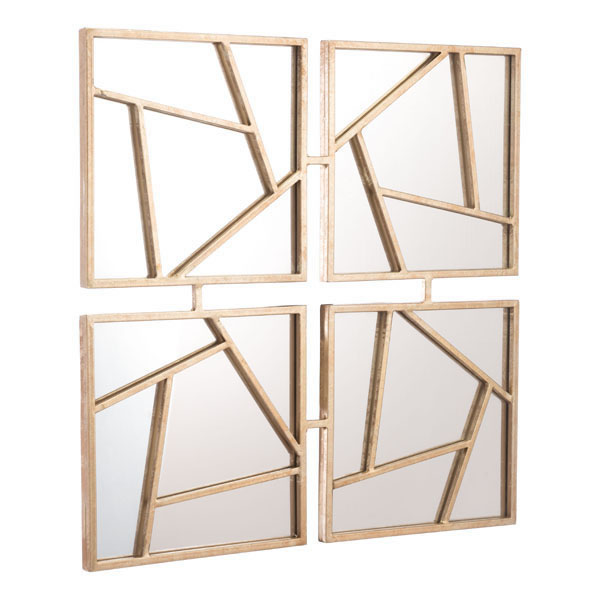 Four Faces four-paneled mirrors with geometric shapes from Zuo Mod