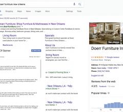 Screenshot of Dorr Furniture's Google listing and reviews