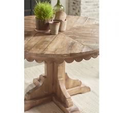 Top Tier pedestal table with ribbed edges in a light finish from Magnolia Home 