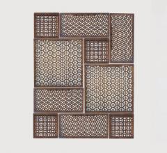 Saigon Panels in brown with connected squares and rectangles from Studio A Home