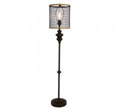 Industrial Design Floor Lamp with a mesh cage around the light source from StyleCraft