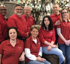 The staff at Northern Lighting in Westerville, OH, gets the job done, but they like to have a little fun. “We keep it loose,” lighting consultant Scott Metz (third from right) says.