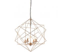 Penta cage-design Ceiling Lamp finished in gold from Zuo Modern