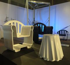 These chairs and table? All printed on a 3D printer.