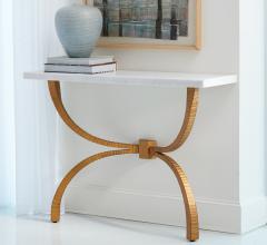 Tenton console with Gold Leaf finished legs and a marble top from Global Views