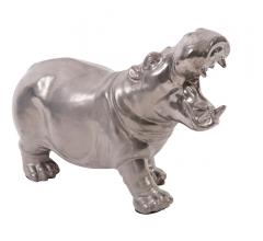 Hippo statue in Antique Silver from Howard Elliott