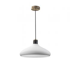 Astor pendant with a white shade, black marble accented socket and brass plate from Adesso Home