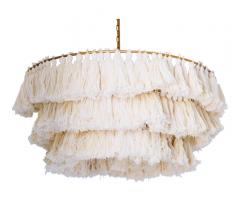 Justina Fela tassel chandelier with tassels in Frothy White from Selamat for dining room idea
