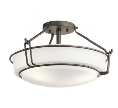 Alkire Semi-Flush Mount with three lights and finished in Olde Bronze from Kichler Lighting