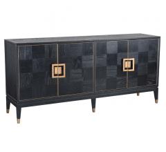 Truman black sideboard with four doors in black with brass hardware from Classic Home