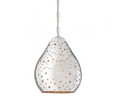 Hand-Pierced Teardrop Metal Pendant in silver with a gold finish on the inside from Capital Lighting
