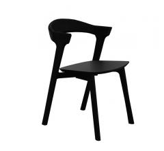 Oak Bok Dining Chair in black with no back and a rounded frame from Ethnicraft