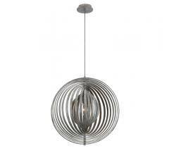 Abruzzo Pendant with gray cirlces forming a sphere surrounding a light bulb from Eurofase