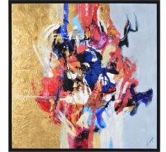 Renwil colorful abstract painting gold leaf 
