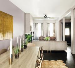 living room and dining room in house designed by AphroChic
