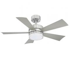 Wynd Smart five-blade Ceiling Fan in chrome with LED light kit from Modern Forms
