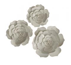 White Perennials Wall Decor in a set of three from Stylecraft