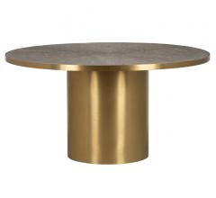 Apollo Dining Table with a gold finished rounded top and base from Classic Home